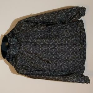 Wetskins|Brown Rain Utility Jacket With Clover Pattern, Inner Removable Jacket